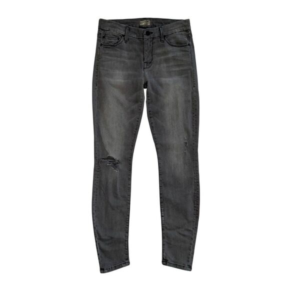 Mother Skinny Slim Leg Jeans Mid Rise Distressed Gray Faded 27 - Picture 1 of 8